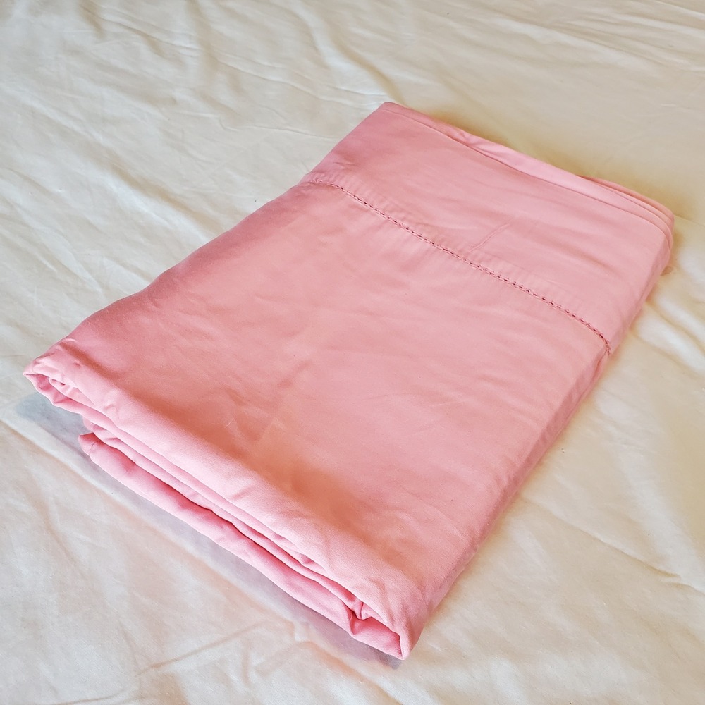 Kate Spade New York Queen Flat Sheet Pink 100% Cotton Hemstitch Detail OEKO-TEX